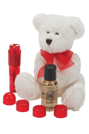 Kit Regalo Vibratore, Peluche, Olio Massaggi